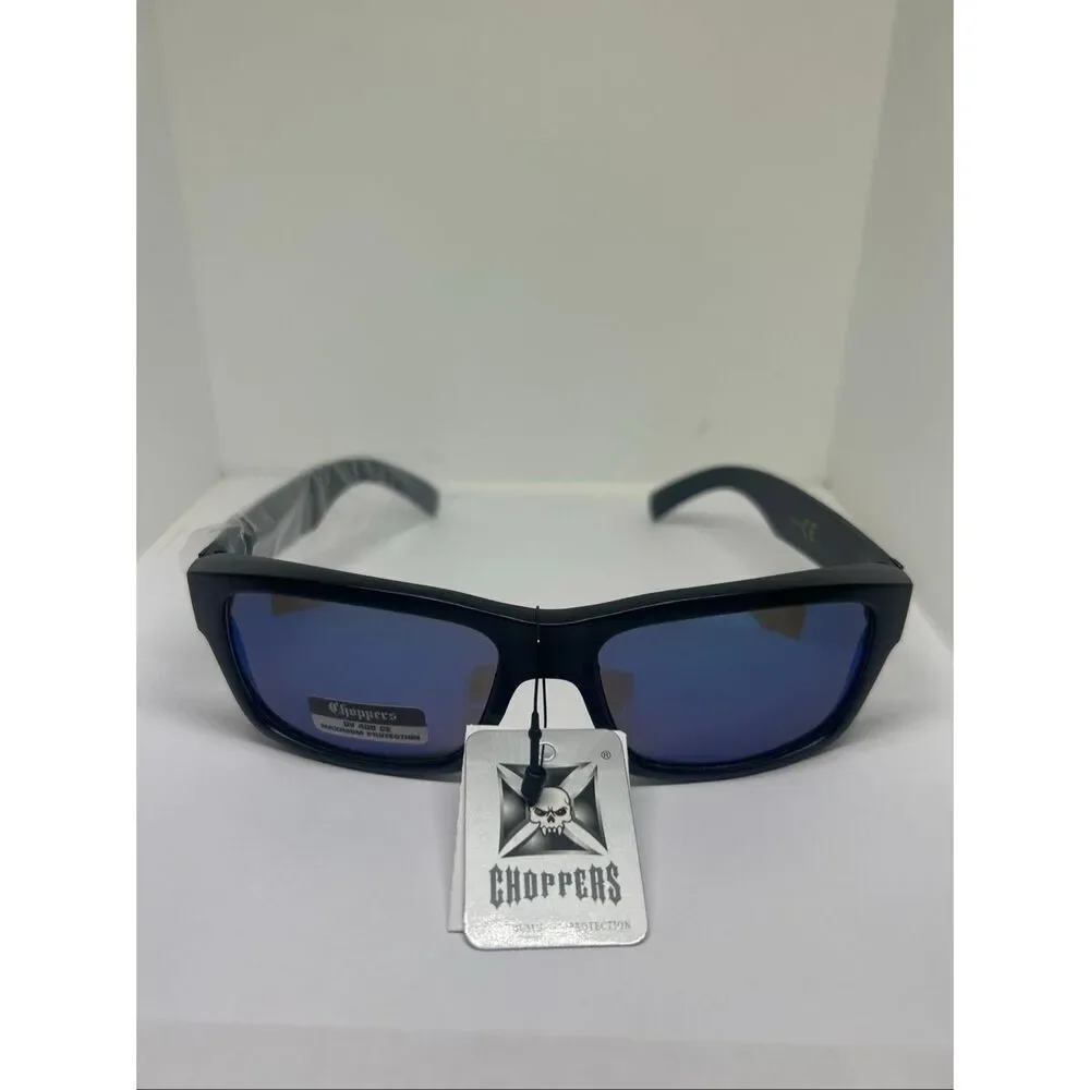 Choppers Mirrored Sunglasses UV400 Wrap Around Biker Style